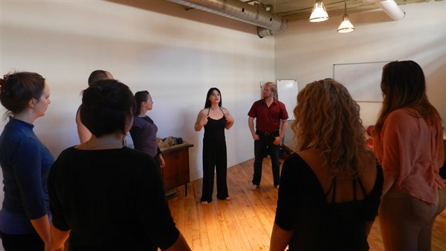   Intimacy for the Stage for Performers Workshop, November 2016.   Centre—Tonia Sina, Creator of the Intimacy For The Stage method;  to her left: Andrew Hodwitz, participant