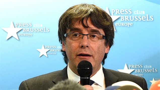 Carles Puidgemont en una conferencia de prensa el 31 de octubre de 2017 en Bruselas, Bélgica. 