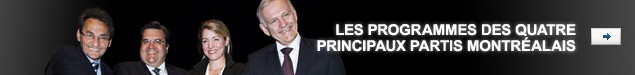 Les programmes des quatre principaux partis montréalais