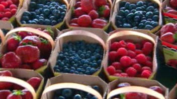 Fraises, bleuets et franboises