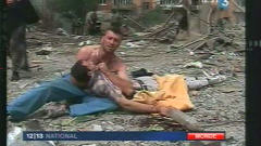 Après des bombardements russe dans la ville géorgienne de Gori, le 9 août 2008