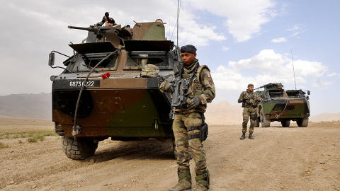 Des soldats français en patrouille au nord de Kaboul.