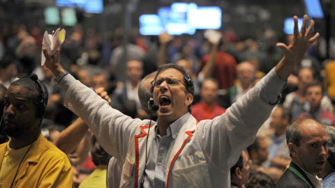 Un courtier à la bourse de Chicago