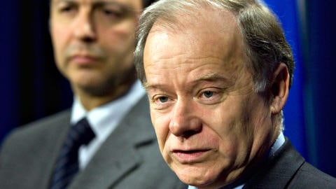 Le ministre québécois du Développement économique, de l'Innovation et de l'Exportation, Raymond Bachand et maintenant ministre des Finances