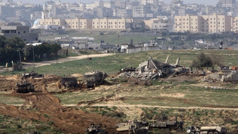 Déploiement de l'armée israélienne dans le nord de la bande de Gaza.