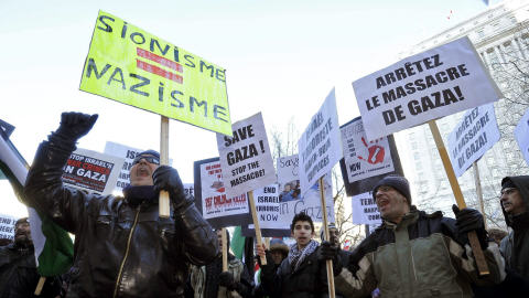 Manifestation contre l'offensive israélienne dans la bande de Gaza, à Montréal, le 10 janvier 2009