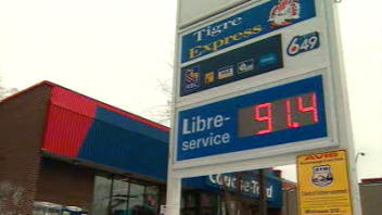 Le litre d'essence est vendu à 91 ¢ à Montréal