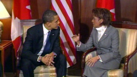Barack Obama et Michaëlle Jean