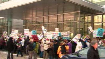 Une manifestation des lock-outés du Journal de Montréal