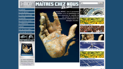 Le site web du mouvement Maîtres chez nous - 21e siècle