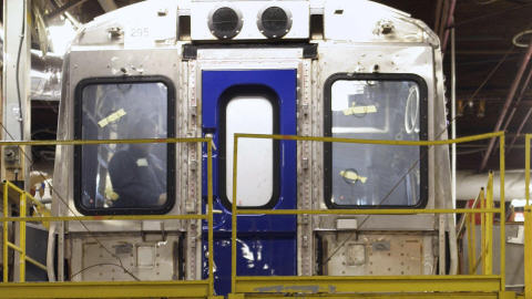 Une rame de métro fabriquée par Bombardier