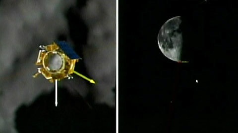 Approche du module LCROSS vers la Lune