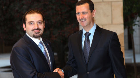 Saad Hariri et Bachar Al-Assad
