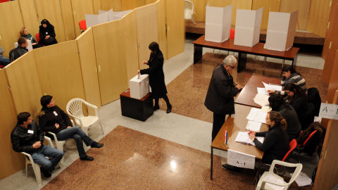 Un bureau de vote en Croatie