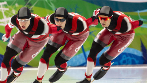 Mathieu Giroux, Denny Morrison et Lucas Makowsky