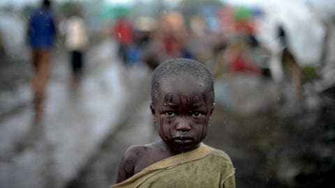 Un enfant dans un camp de réfugiés en RDC