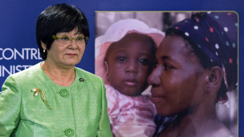 La ministre Bev Oda, lors d'une conférence préparatoire en vue du sommet du G8