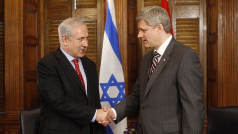 Le premier ministre israélien et son homologue Stephen Harper à Ottawa lundi