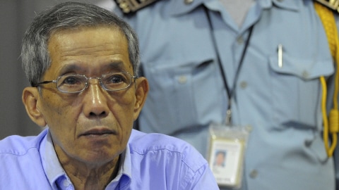 L'ancien commandant khmer rouge Kaing Guek Eav, à l'ouverture de son procès, le 17 février 2009
