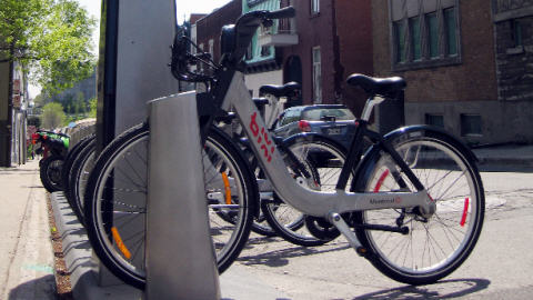Une station BIXI à Montréal