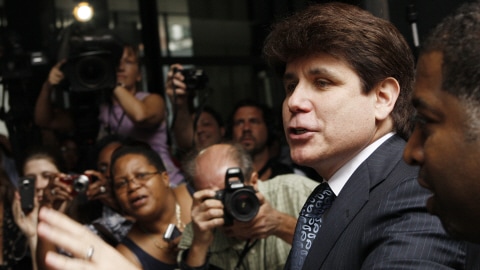 L'ex-gouverneur Rod Blagojevich après la tombée du verdict