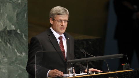 Stephen Harper au siège des Nations unies, à New York