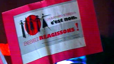Une affiche contre la violence envers les femmes