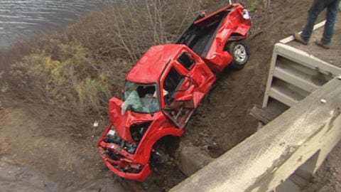 Camionnette accidentée