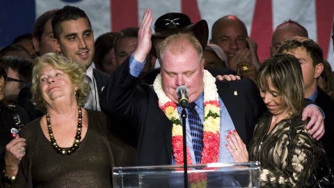 Rob Ford après sa victoire à la mairie de Toronto, le 25 octobre 2010