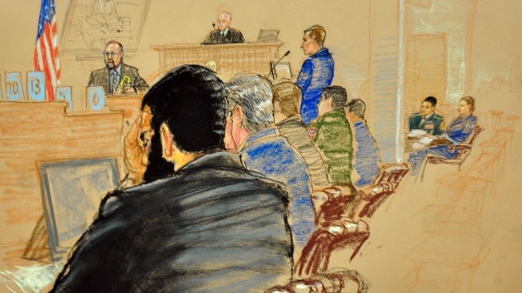 Croquis judiciaire du procès d'Omar Khadr