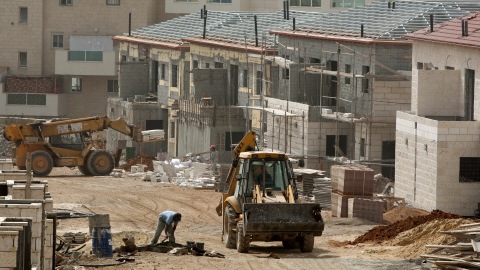 Construction de nouveaux logements dans la colonie d'Ariel, en Cisjordanie.