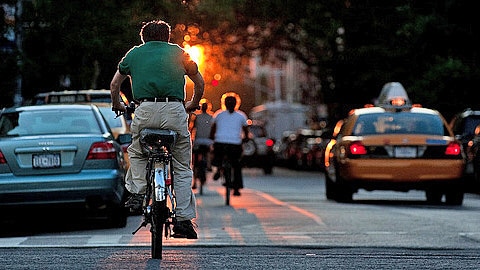 Cycliste à New York