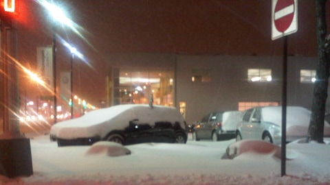 Première tempête de neige à Montréal