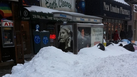 La 8e avenue sous la neige, à Manhattan