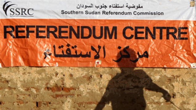 Un affiche pour le référendum au Sud-Soudan