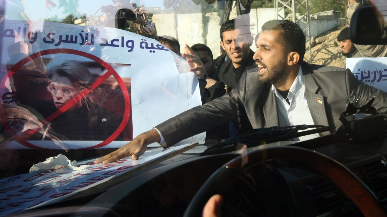 La ministre française a été prise à partie à Beit Hanun, le 21 janvier 2011.