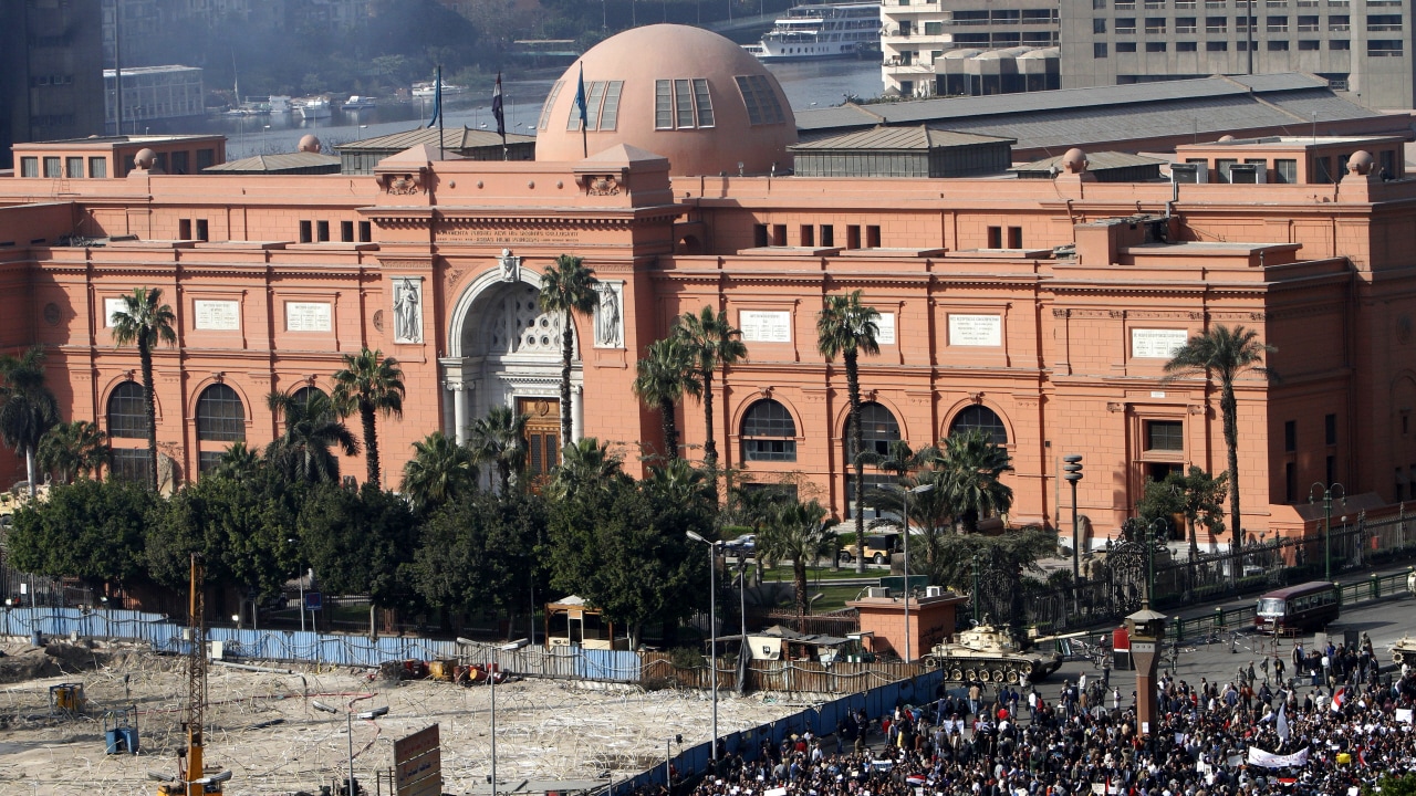 Le musée du Caire jouxte la place Tahrir où se trouvaient des milliers de manifestants, le 30 janvier 2011.