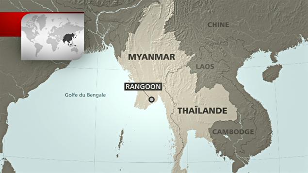 Carte de la région du Myanmar