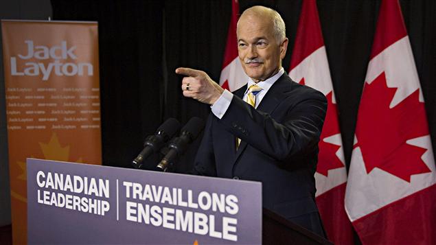 Le chef néo-démocrate Jack Layton, lors d'un point de presse à Toronto (3 mai 2011)
