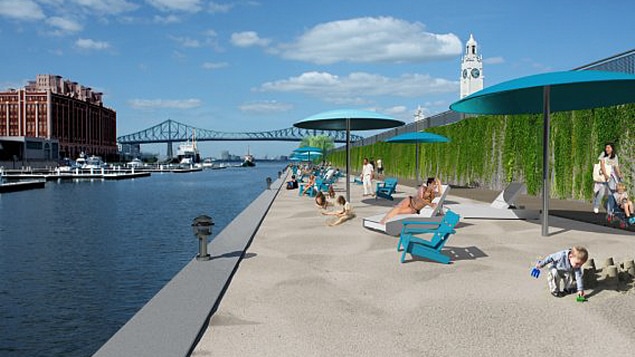 Aperçu du projet de plage urbaine au Vieux-Port de Montréal