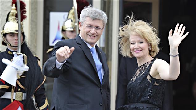 Stephen Harper et sa conjointe Laureen à leur arrivée au sommet du G8