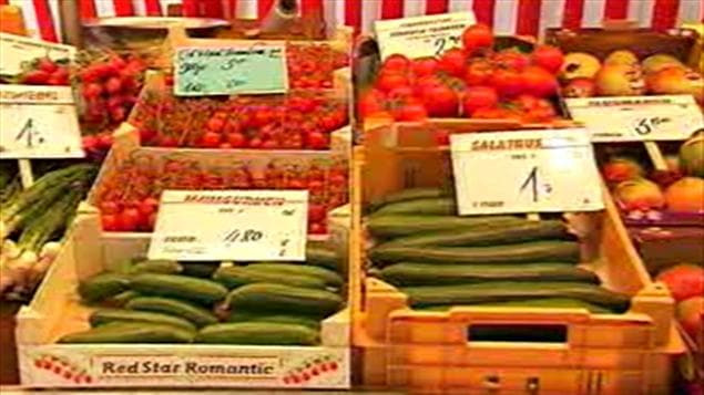 Étalage de légumes