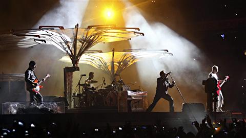 Le groupe U2 en spectacle à Mexico, le 11 mai 2011