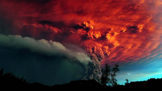 Volcan en éruption au Chili