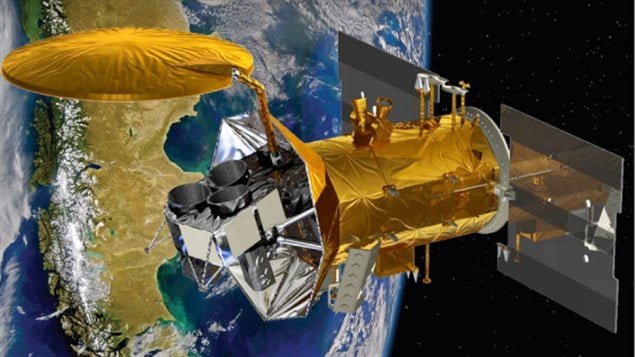Représentation artistique du satellite Aquarius