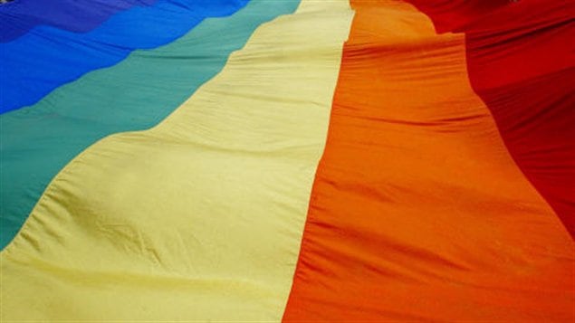 Drapeau aux couleurs de l'arc-en-ciel