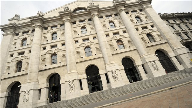La Bourse de Milan, en Italie.