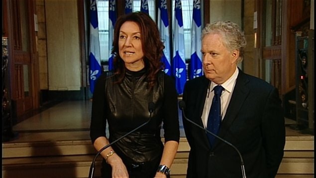 Nathalie Normandeau et le premier ministre du Québec Jean Charest