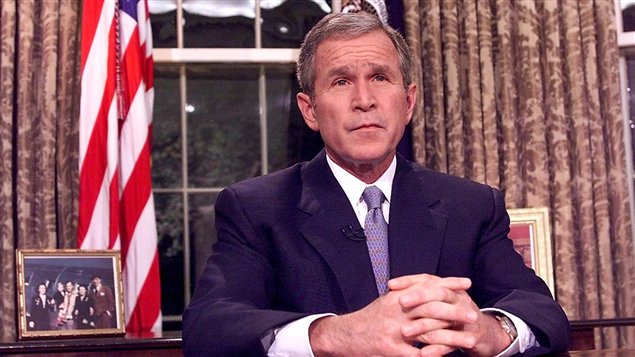 Le président George W. Bush, le 11 septmebre 2001