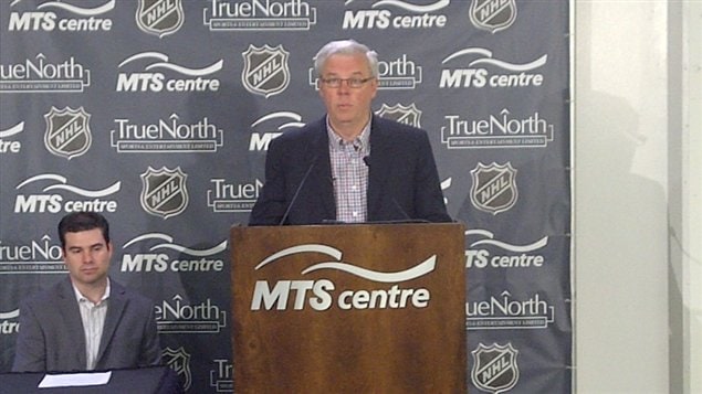 Le chef du NPD a annoncé un partenariat avec les Jets de Winnipeg.